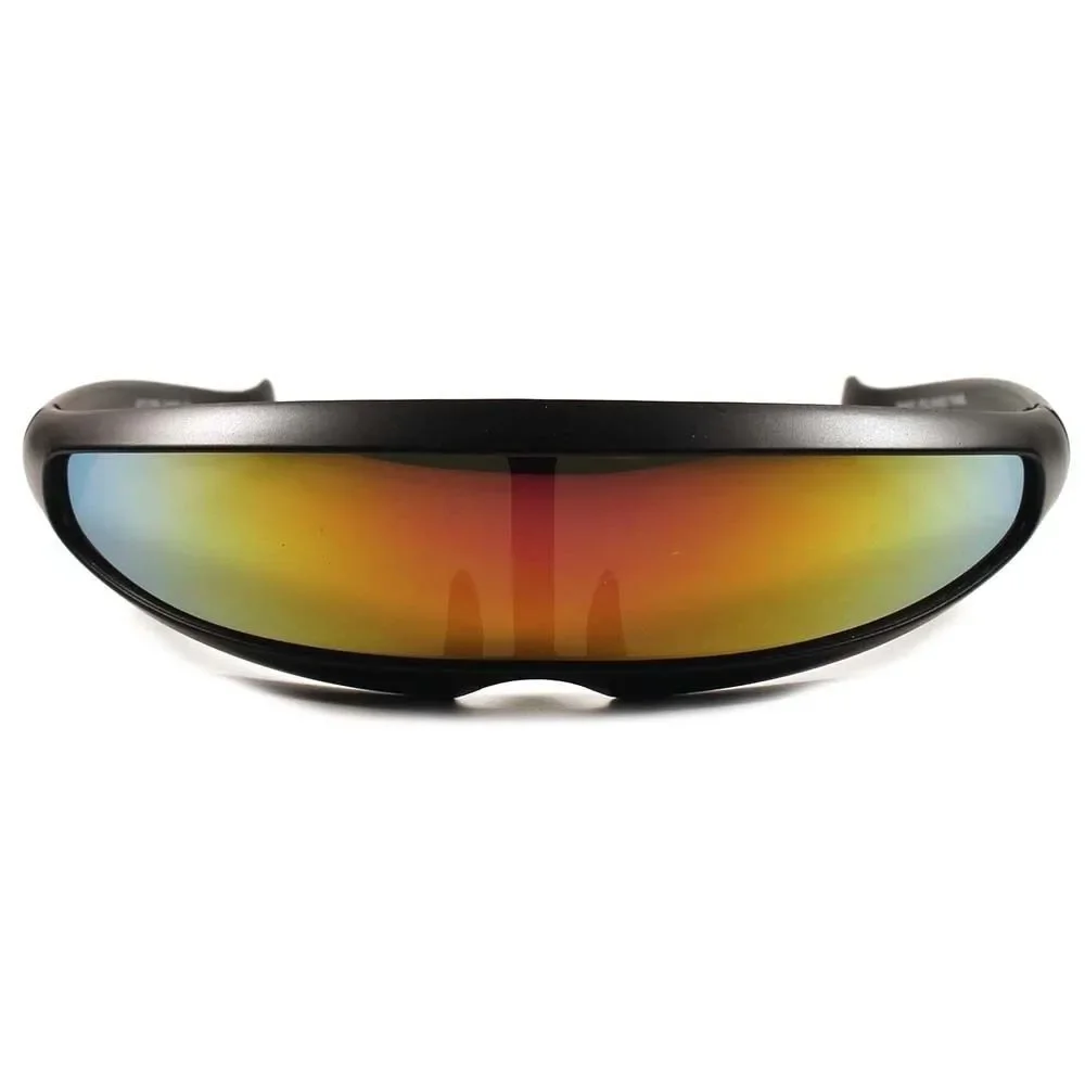 Red Yellow Mirror Lens Alien Space Costume Cyclops Futuristic Novelty Sunglasses